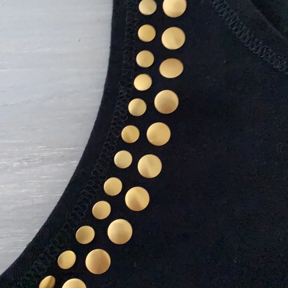 Random Hearts Girls Tank with Gold Studs - Picture 2 of 3